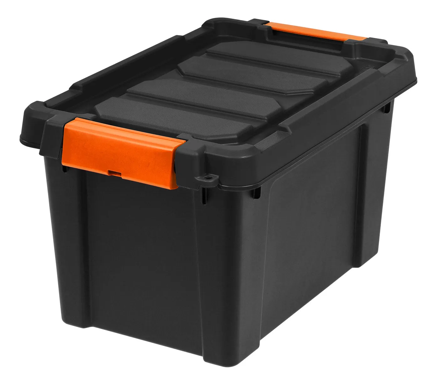 22 Quart  Heavy Duty Plastic Storage Box, Black Pack of 4