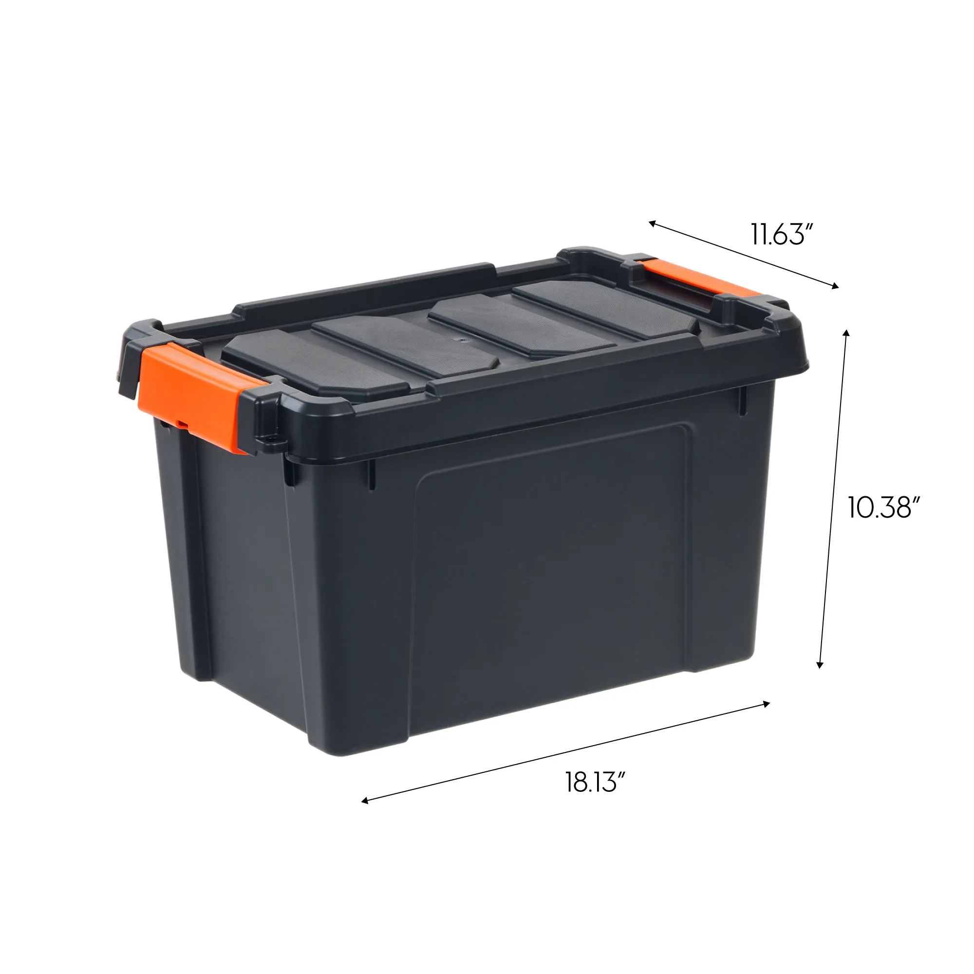 22 Quart  Heavy Duty Plastic Storage Box, Black Pack of 4