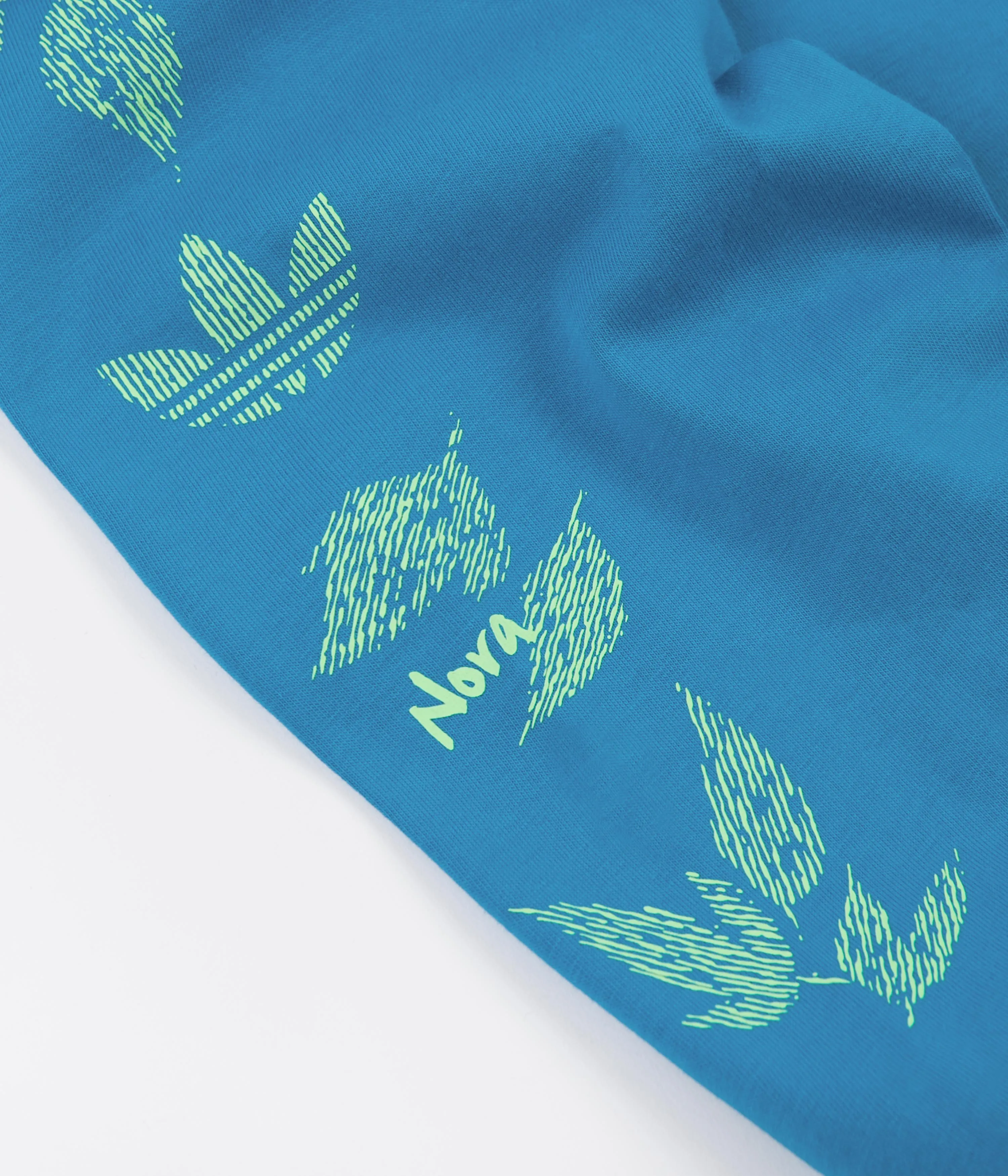 Adidas Nora Graphic Long Sleeve T-Shirt - Sonic Aqua / Signal Green