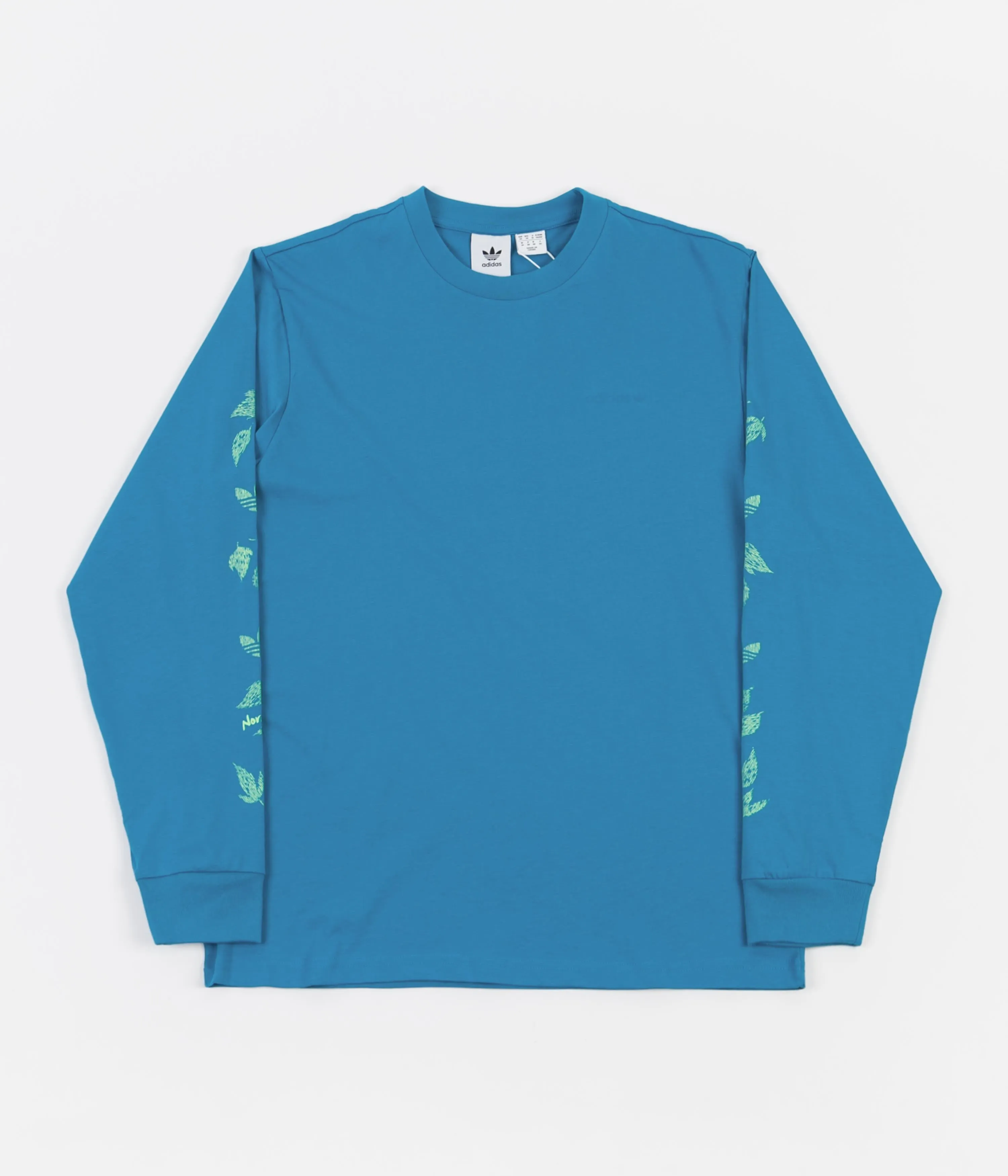 Adidas Nora Graphic Long Sleeve T-Shirt - Sonic Aqua / Signal Green