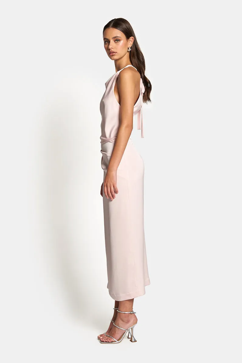 Amelie High Neck Satin Dress