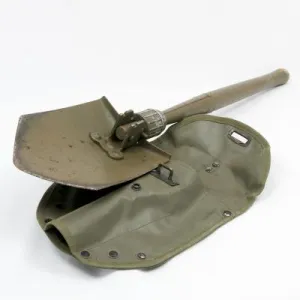 Austrian Wood Handle Entrenching Tool. Used/Graded. Olive Green.