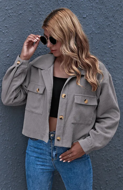 Autumn And Winter Fashion Corduroy Shirt Coat