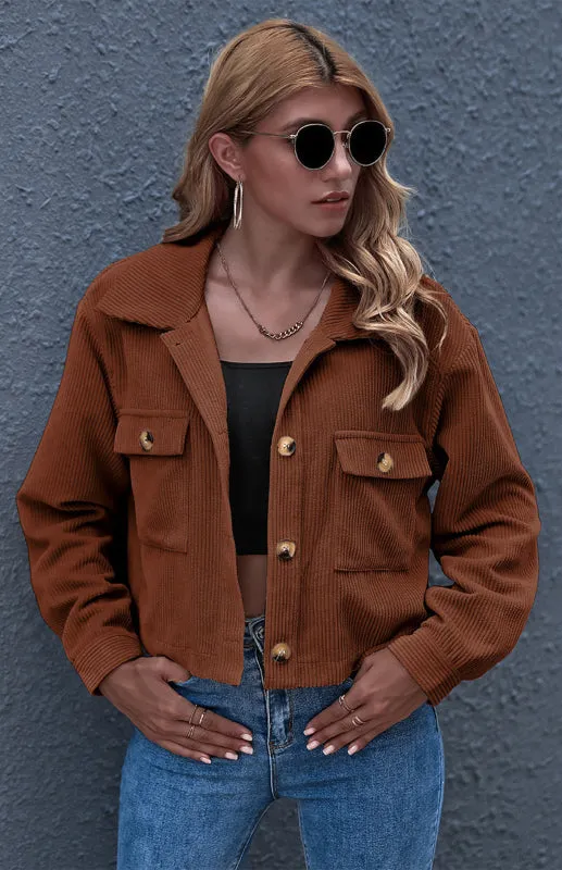 Autumn And Winter Fashion Corduroy Shirt Coat