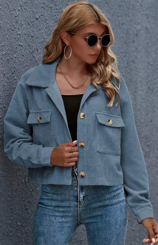 Autumn And Winter Fashion Corduroy Shirt Coat