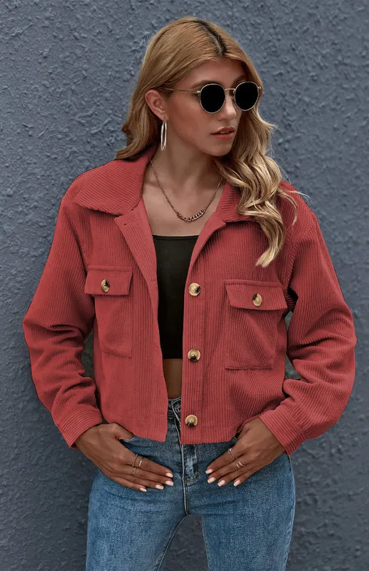 Autumn And Winter Fashion Corduroy Shirt Coat