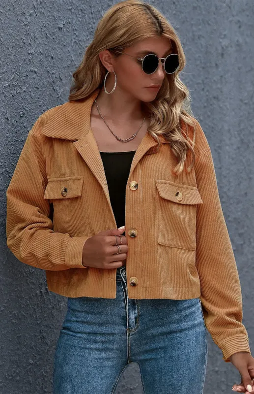 Autumn And Winter Fashion Corduroy Shirt Coat