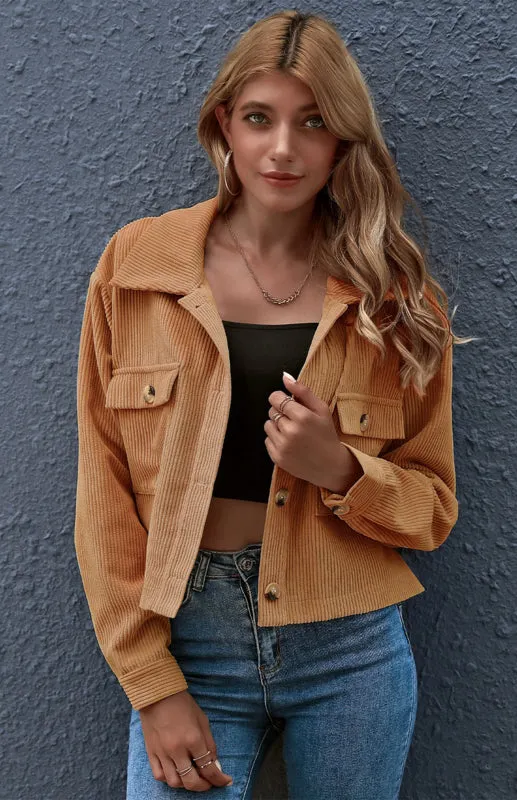 Autumn And Winter Fashion Corduroy Shirt Coat