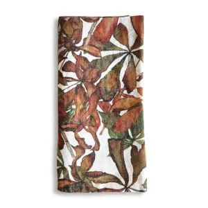 Autumn Leaves Horse Chestnut Linen Napkin