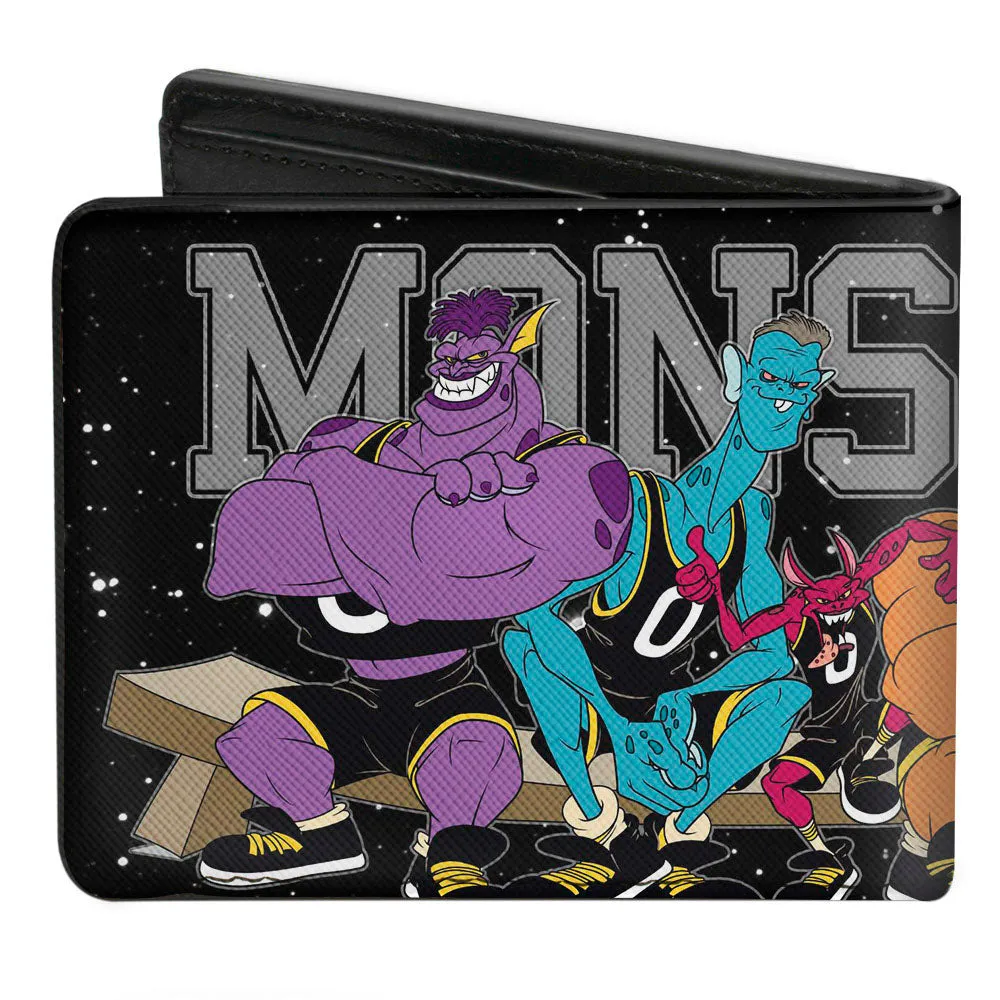 Bi-Fold Wallet - Space Jam MONSTARS 5-Player Bench Pose Galaxy Black White Gray