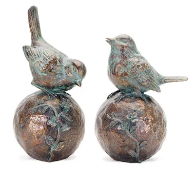 BIRD/ORB (2 ASST) 8.5"H, 10.5"H RESIN