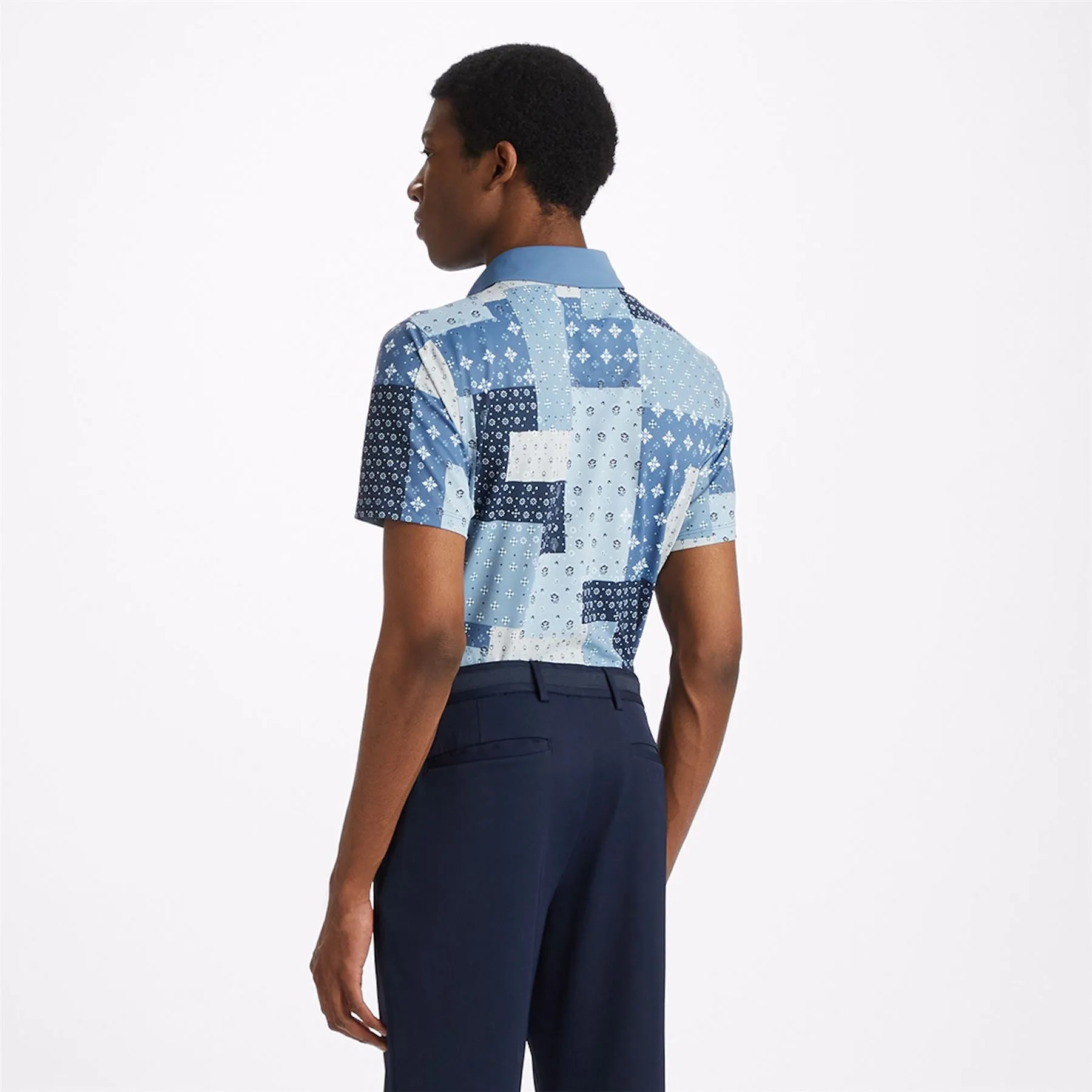 Boro Print Tech Pique Polo Slate - AW23