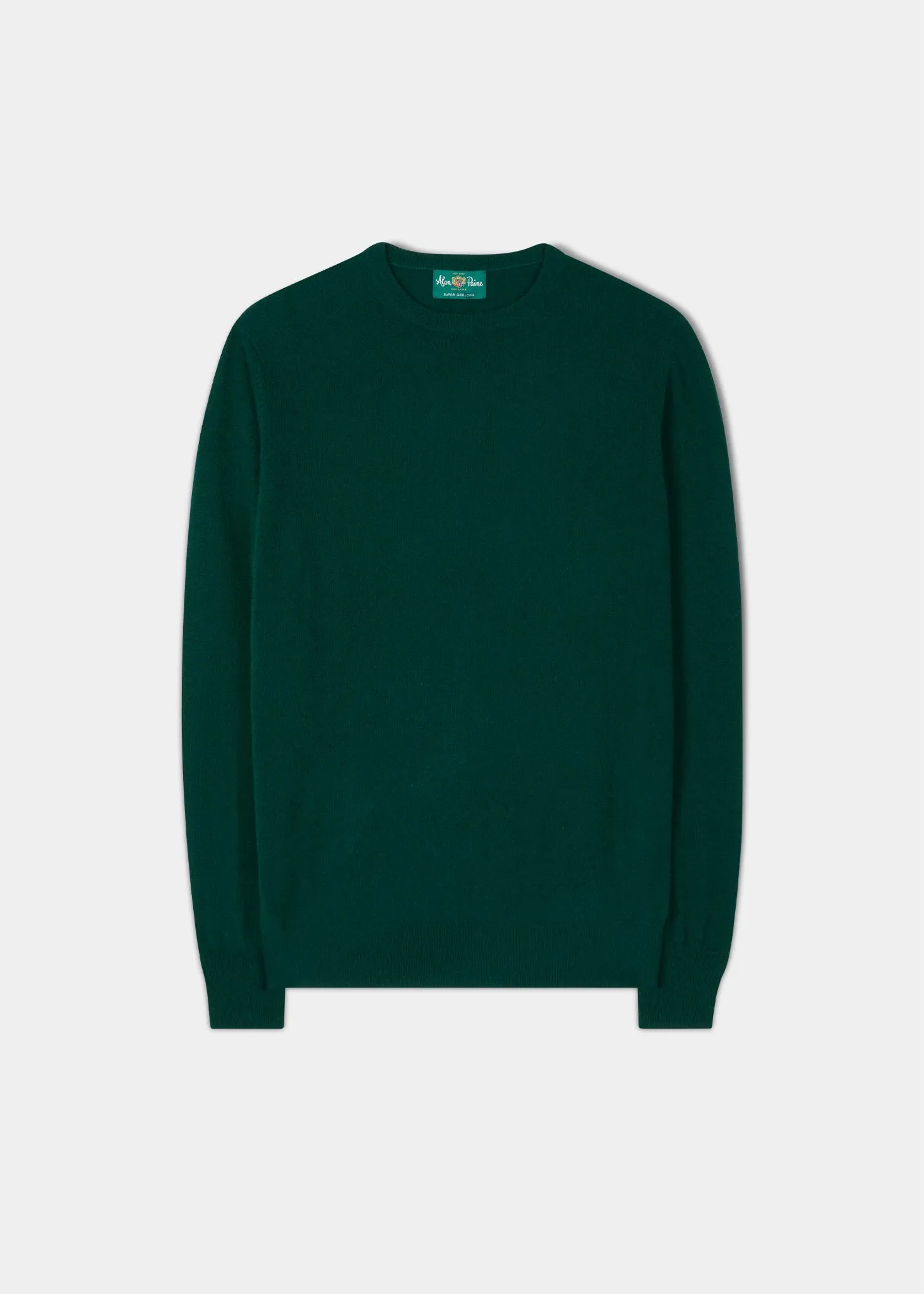 Brisbane Geelong Wool Jumper in Tartan Green - Regular Fit