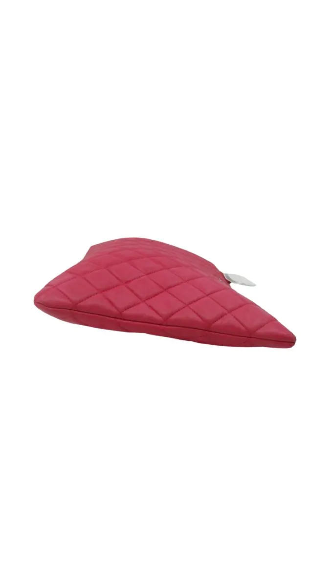 CHANEL Matelasse O Clutch Bag in Bright Pink