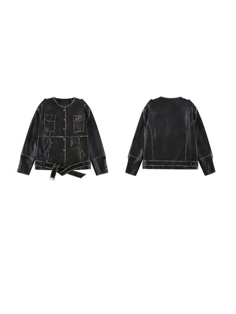 College fake leather jacket【s0000004056】