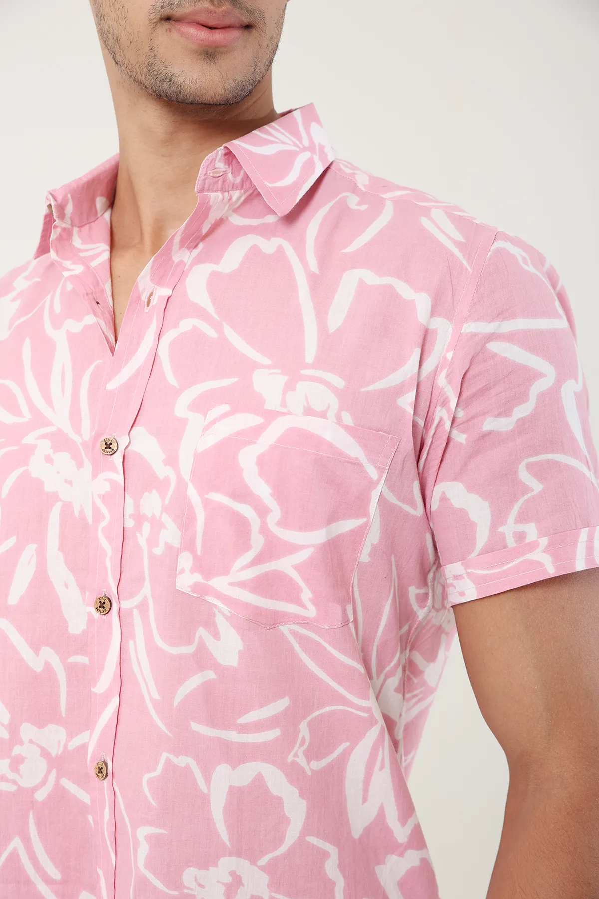 Cool Pink cotton shirt half sleeves | Style Matters