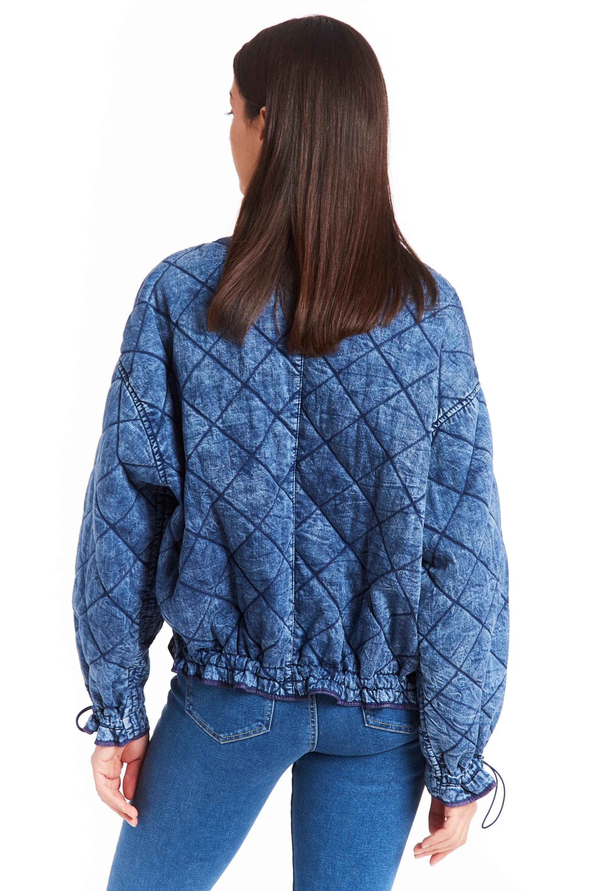 Diamond Quilted Denim Jacket