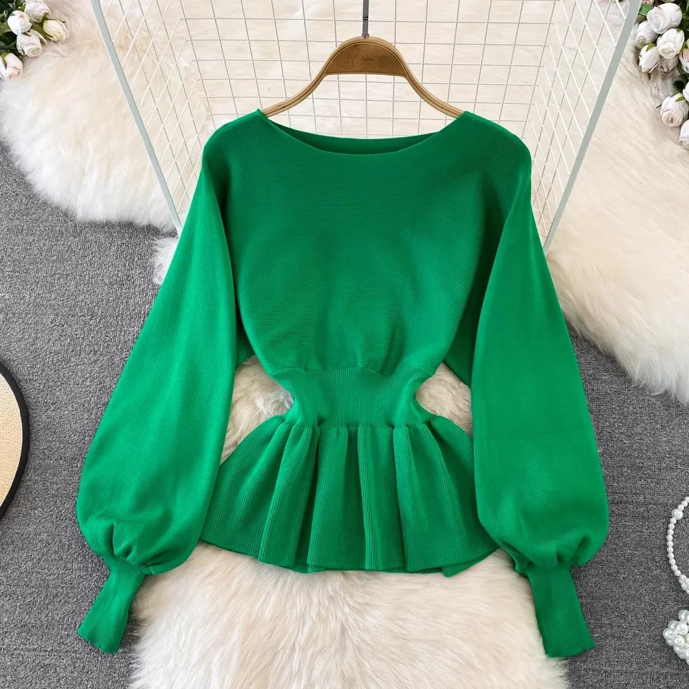 Fashion suit for women round neck knitted top two-piece set        S4123