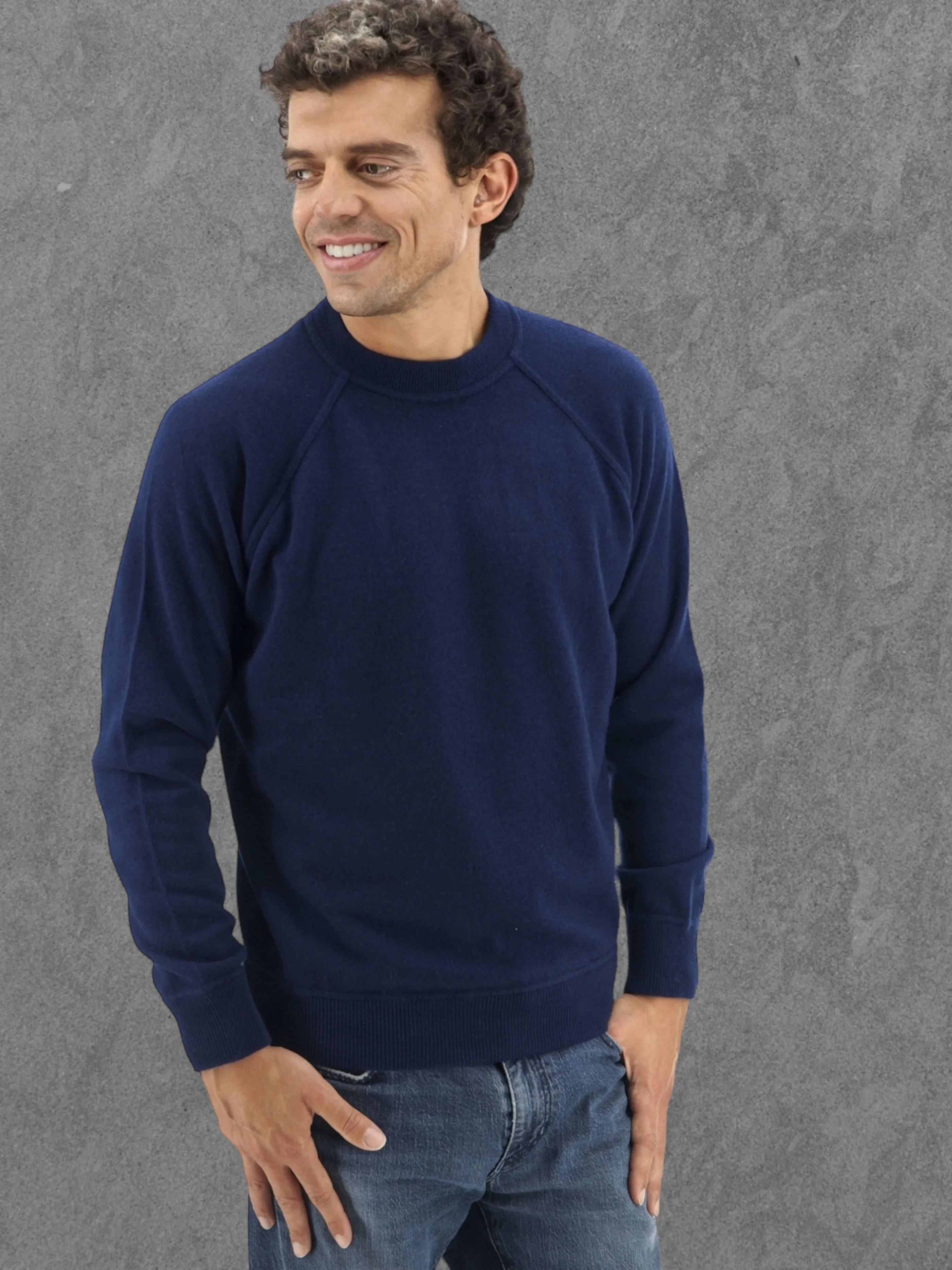 Felpa Girocollo Stonenavy 100% Cashmere