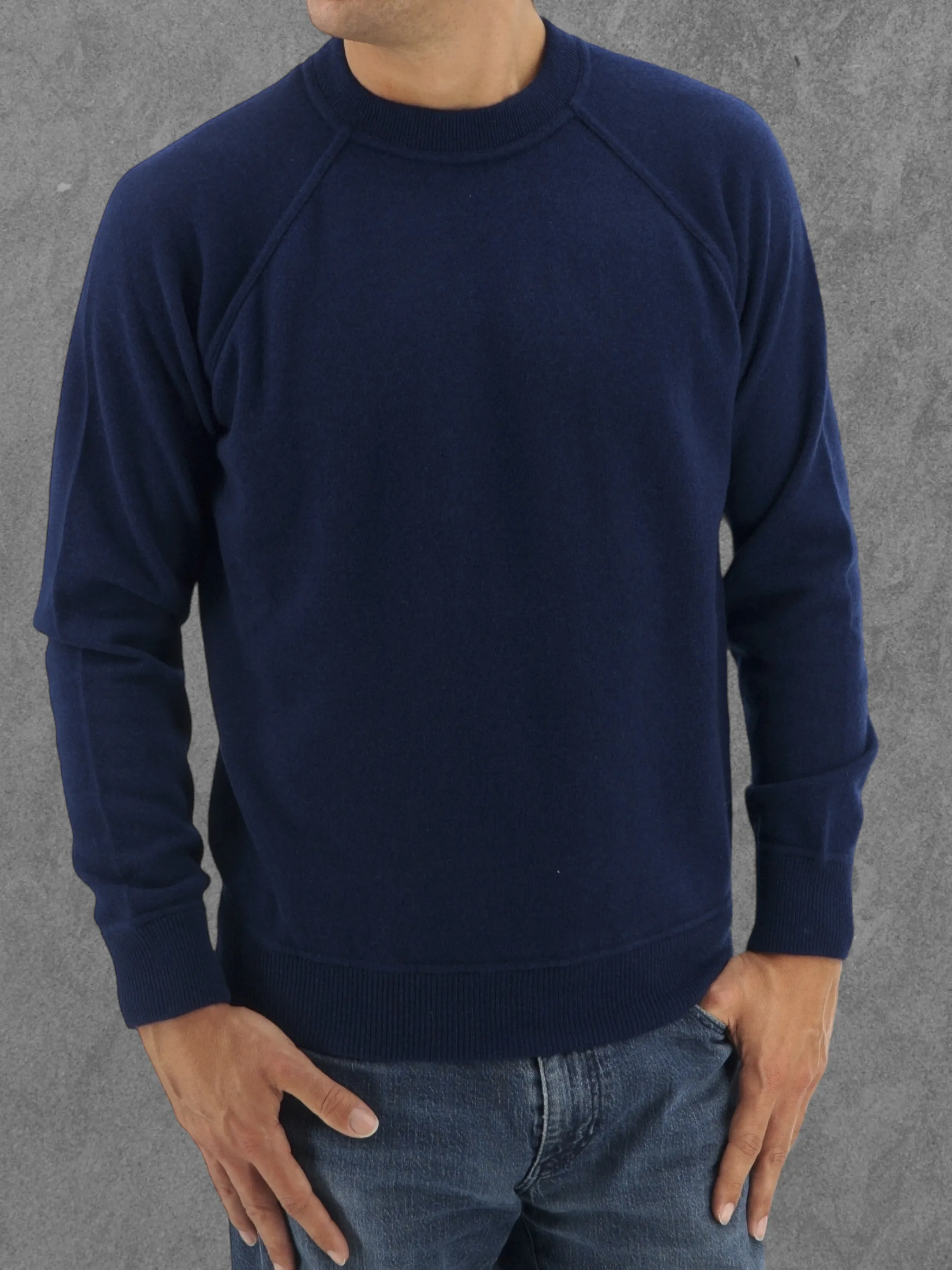 Felpa Girocollo Stonenavy 100% Cashmere