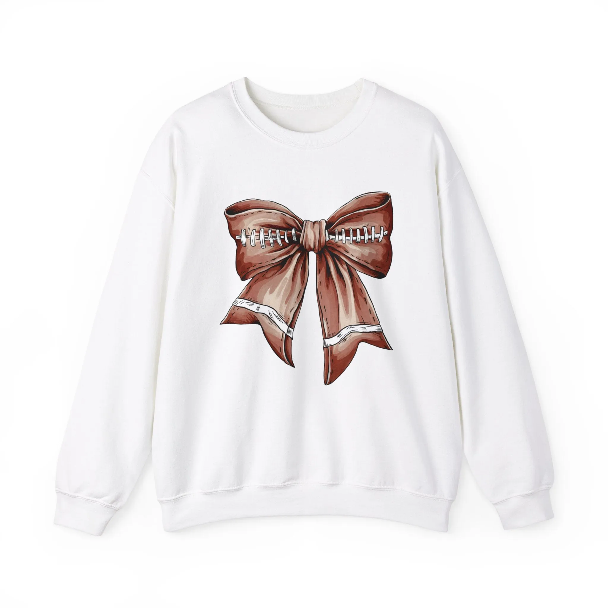 Football Bow Unisex Heavy Blend™ Crewneck Sweatshirt