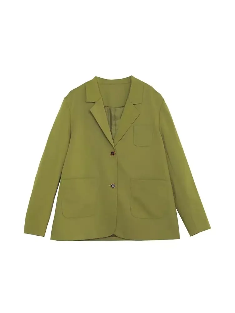 Green Literary Loose Suit Jacket【s0000007485】