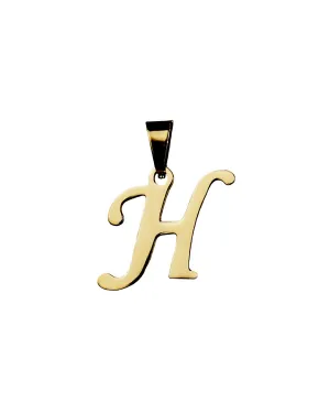 H Gold Initial Dog Charm