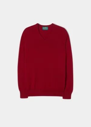 Haddington Cashmere Jumper in Ruby - Regular Fit