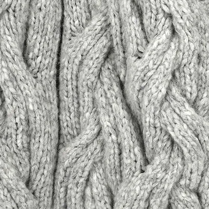 Handknit Cortina Cable Cardigan in Dove Grey