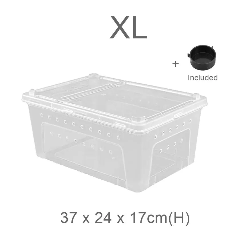 Hinged Lid Reptile Stackable Box (Transparent)