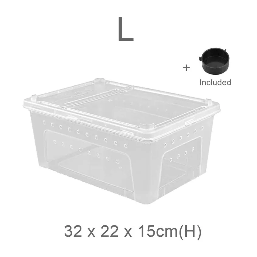 Hinged Lid Reptile Stackable Box (Transparent)