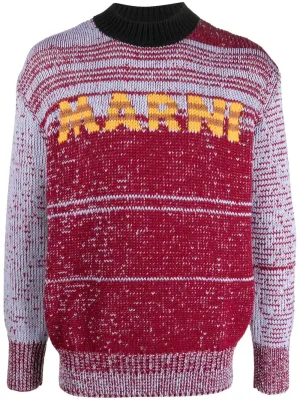 INTARSIA-KNIT-LOGO VIRGIN-WOOL SWEATER