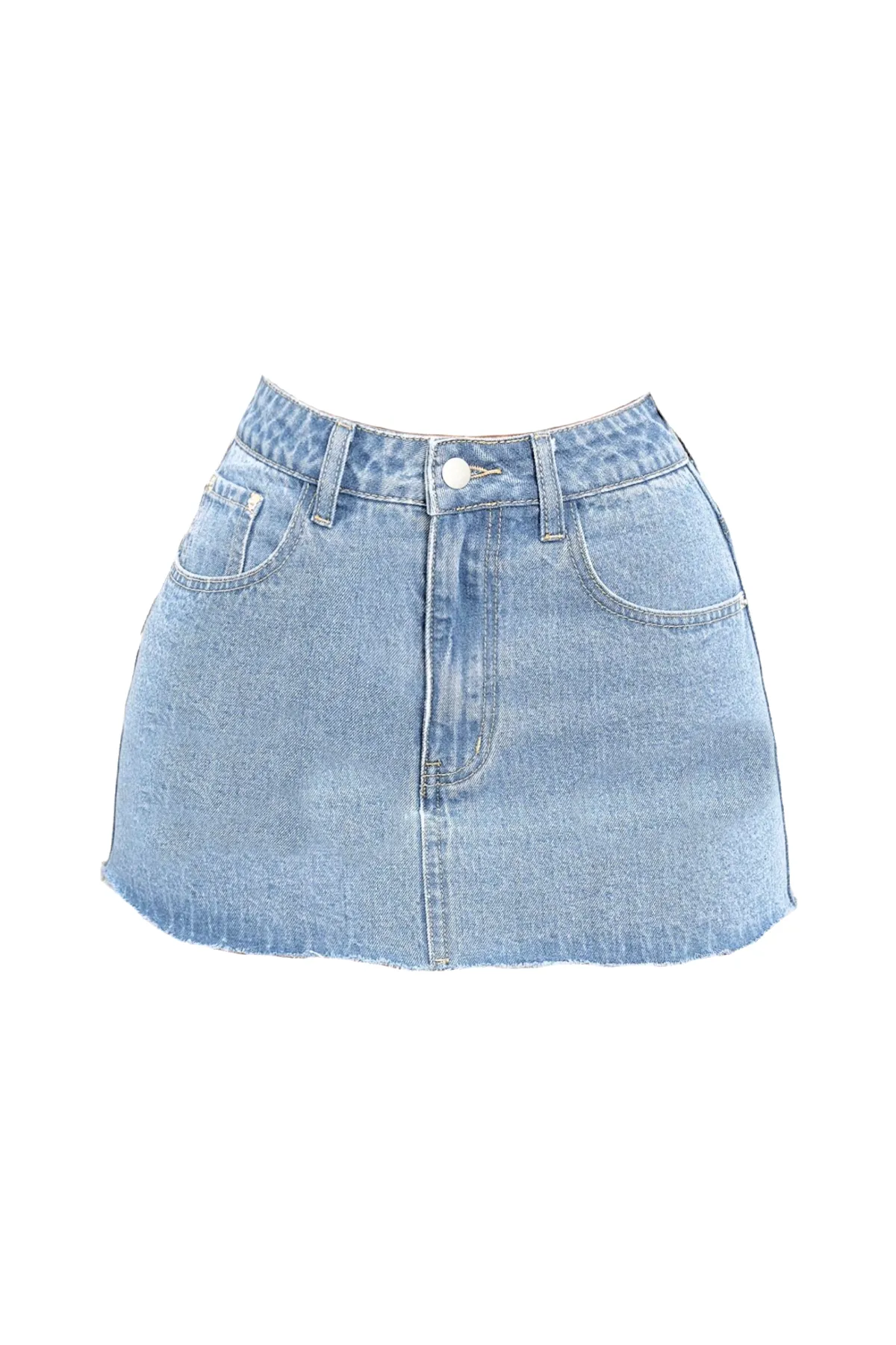 Kari Denim Mini Skirt (Light Wash Denim)