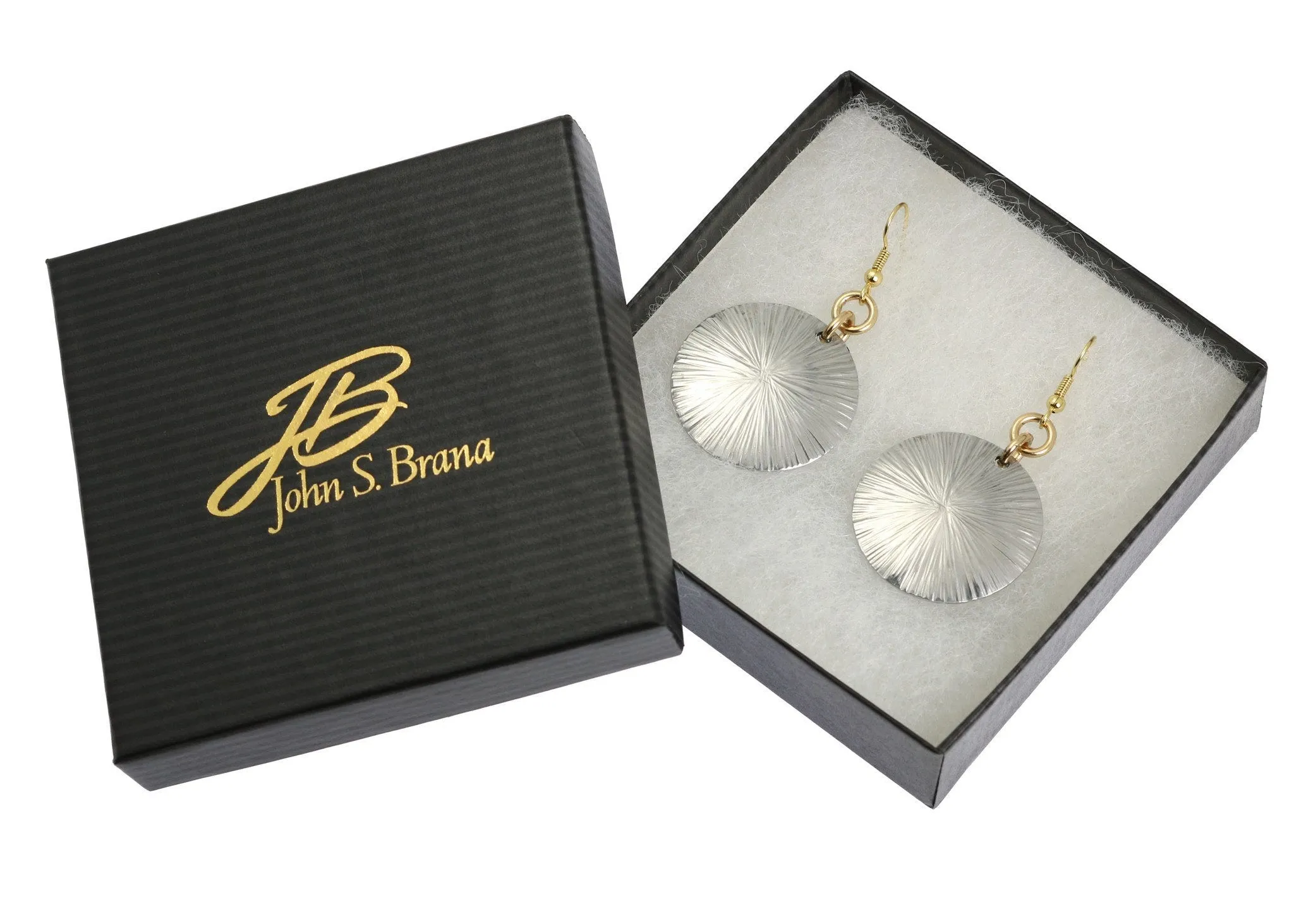 Large Aluminum Sand Dollar Disc Earrings