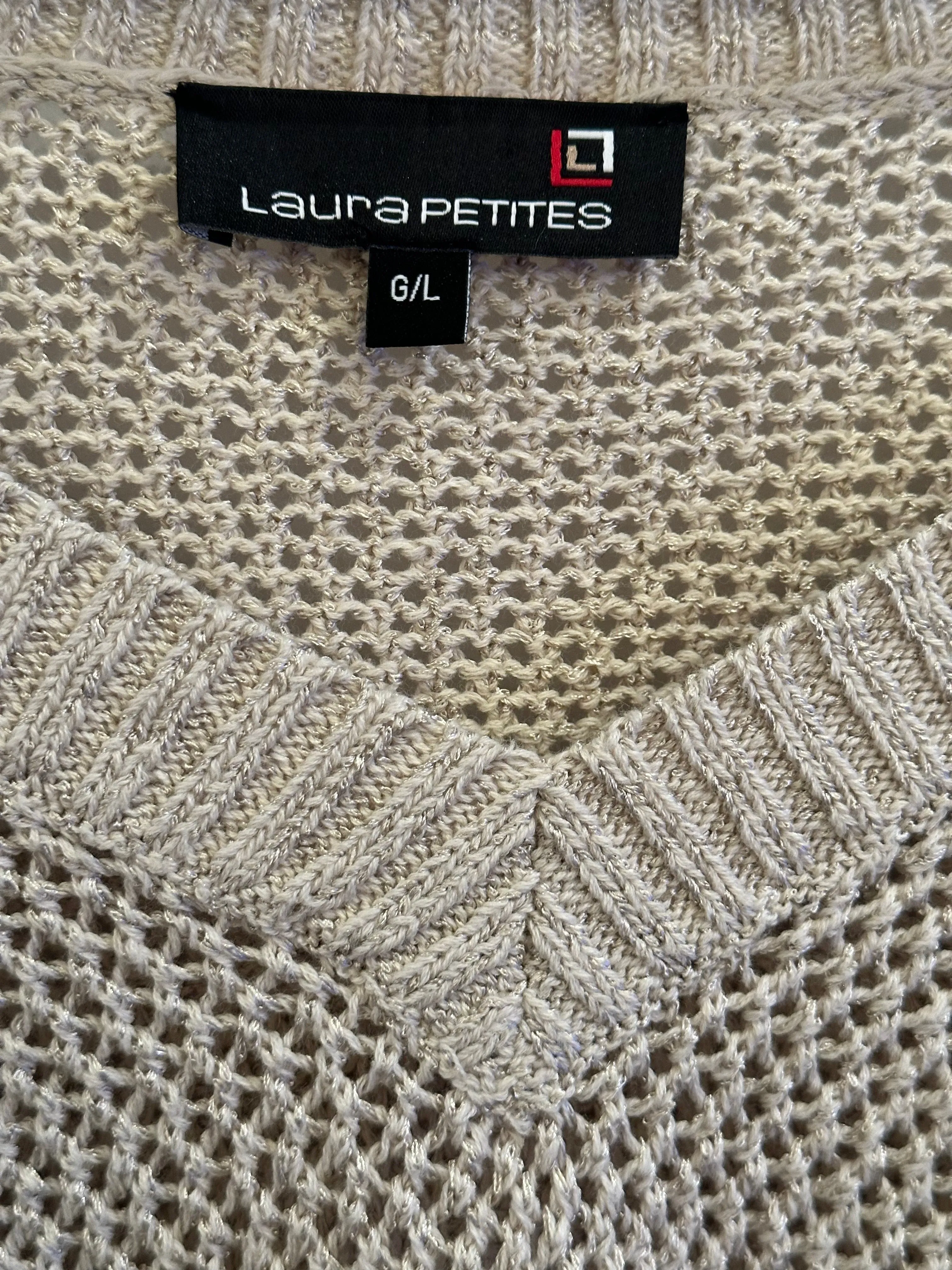 Laura Petites V-Neck Sweater Sz L