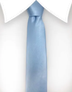 Light Blue Skinny Satin Wedding Tie