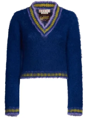 MARNI V-NECK MOHAIR-BLEND JUMPER