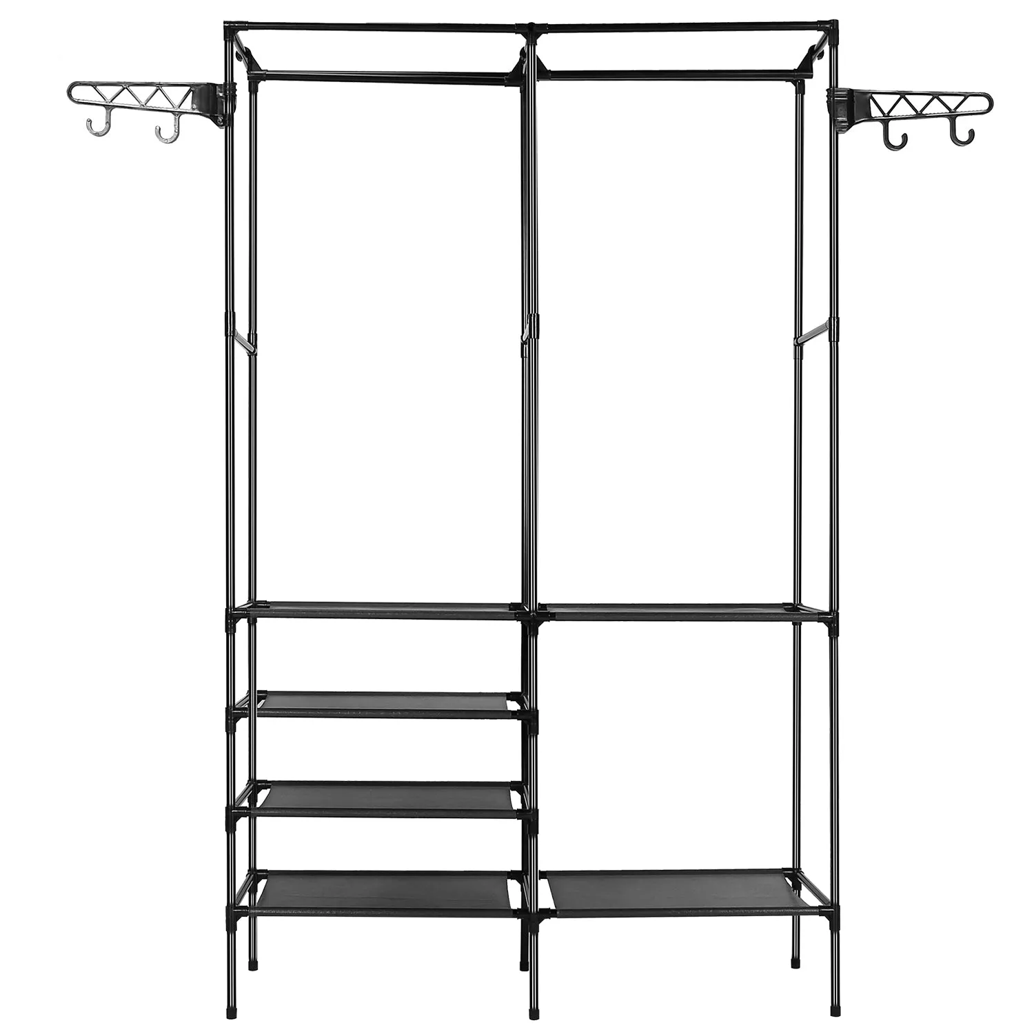 Metal Garment Rack Shoe Clothing Organizer Shelves