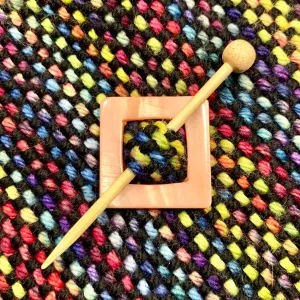 Mother of Pearl Square Shawl Pin "Arboretum"