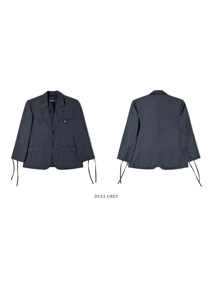 Multiple pockets design cuffs tie bow blazer 【s0000008576】