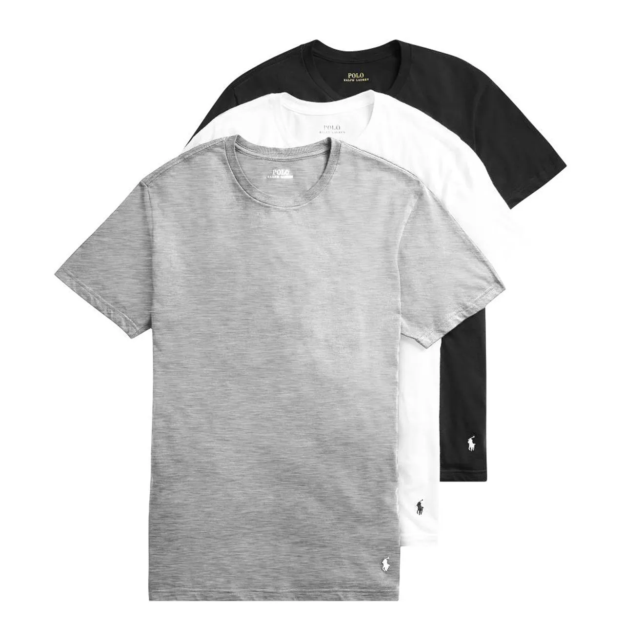 Polo Ralph Lauren 3 Pack T-Shirts White / Grey / Black