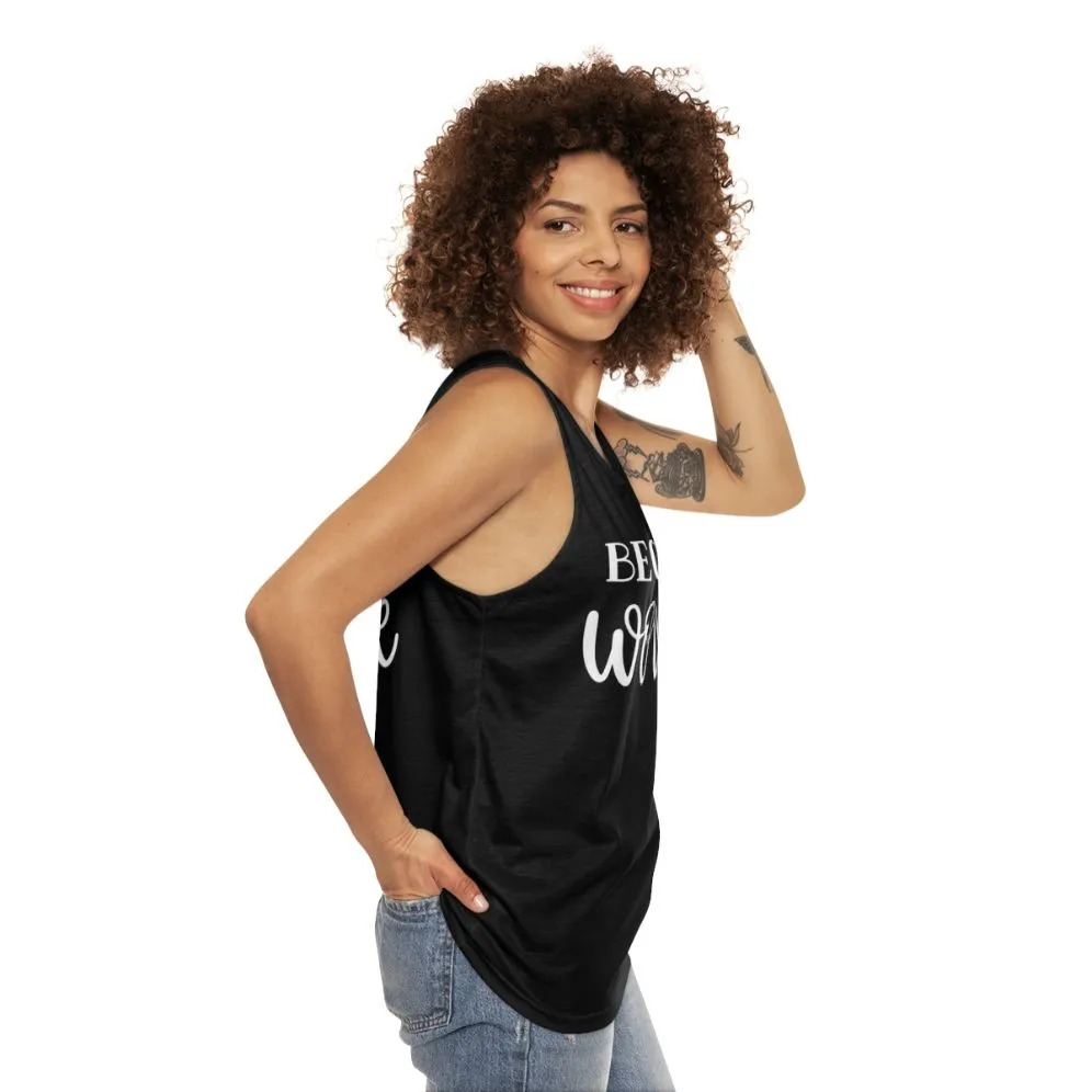 "Because Work" Unisex Tank Top for Funny Office Attire