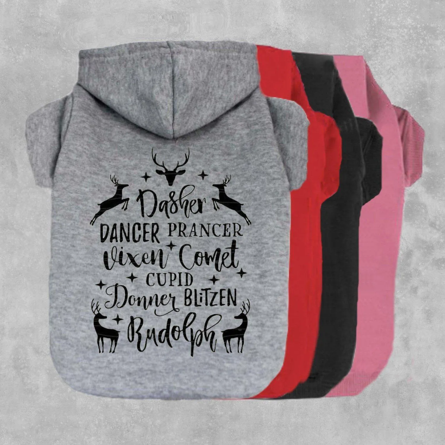 Reindeer Names Pet Hoodie