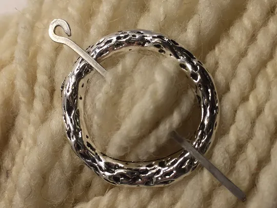 Silver Metal Shawl Pin ~ Burl