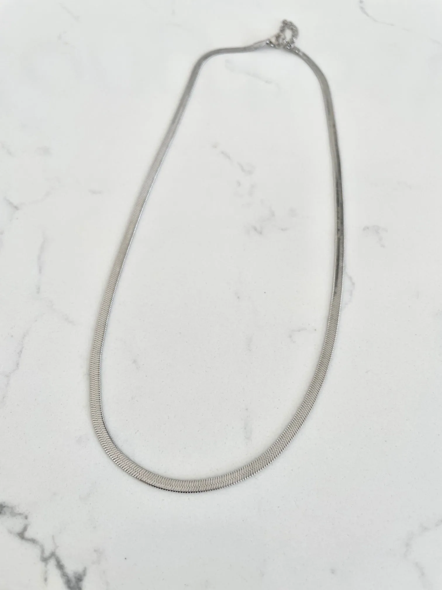 SILVER Water Resistant Herringbone/Snake Chain