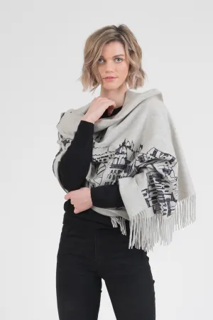 Skyline Cashmere Double Sided Stole - Grey