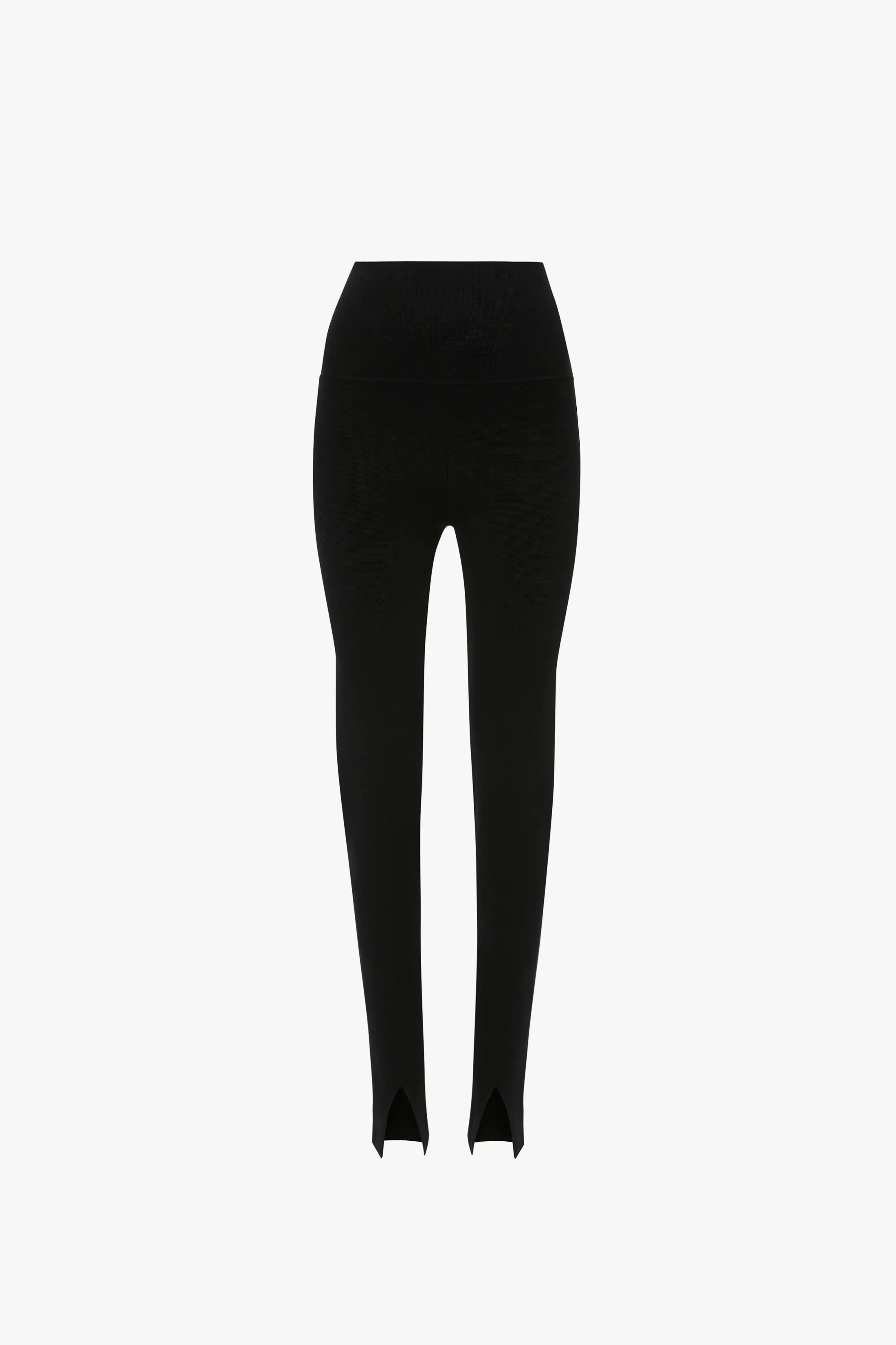 Split Front Leggings In Black