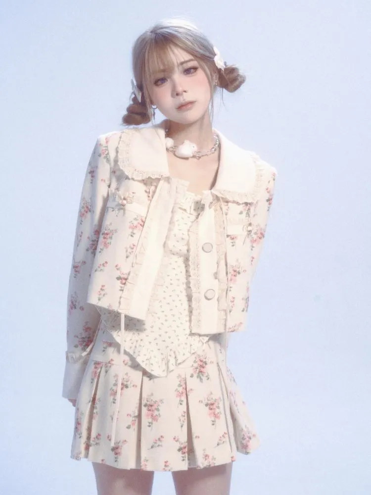 Sweet floral doll collar lace floral jacket【s0000007445】