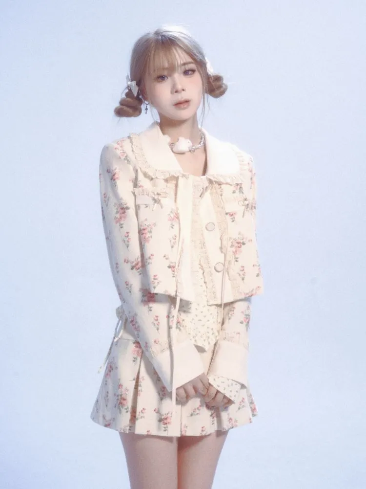 Sweet floral doll collar lace floral jacket【s0000007445】