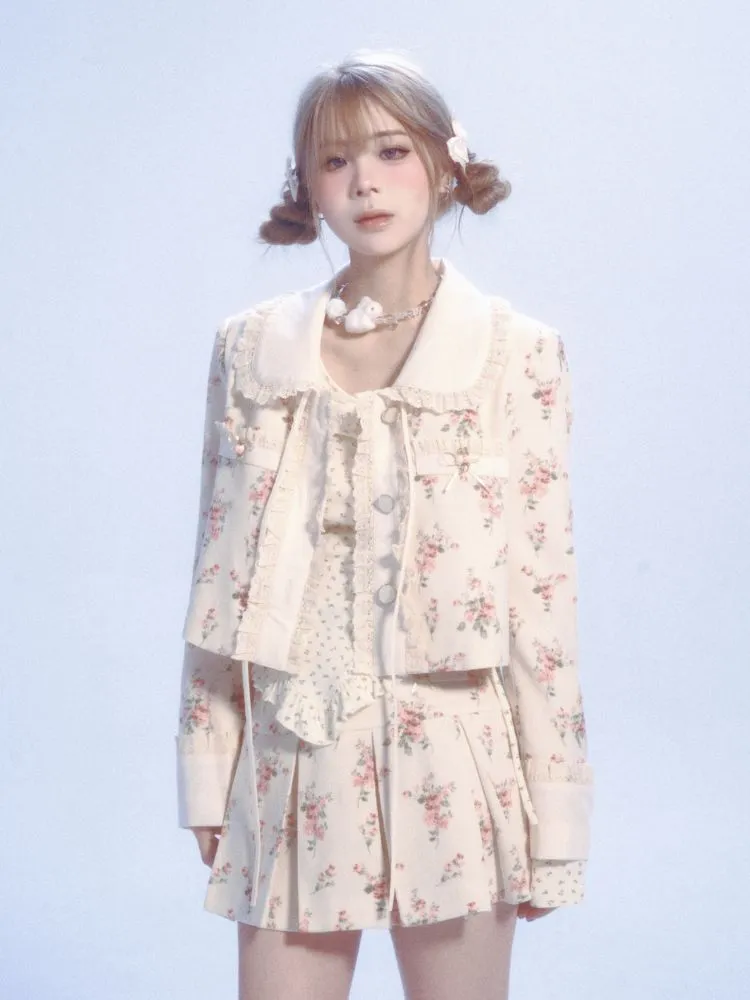 Sweet floral doll collar lace floral jacket【s0000007445】